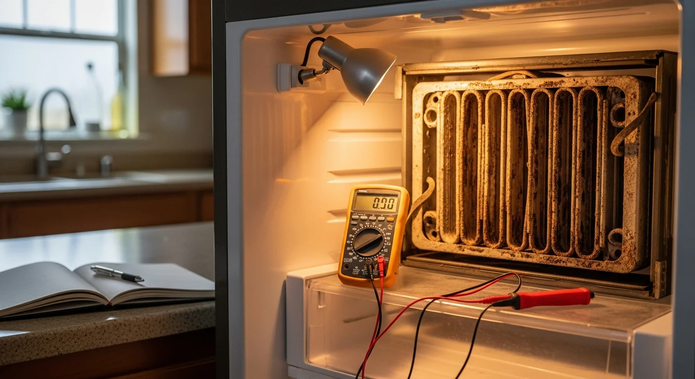 A technician using diagnostic tools to inspect a household appliance in a Farmerville, LA home.